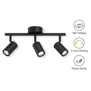 Modern Linear 3 Head LED Ceiling Spotlight GU10 3 Step Intelligent Dimming Surface Mounted Track Light