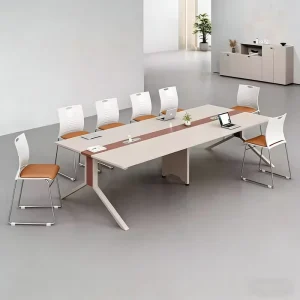 Modern Long Rectangular Conference Table and Chair Set for Training Rooms