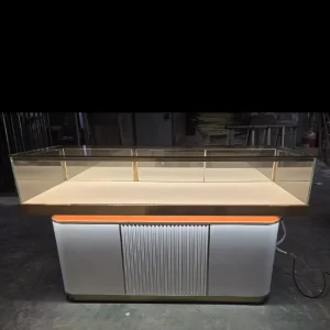 Modern Luxury Floor-Standing Glass Jewelry and Watch Display Cabinet with LED Light