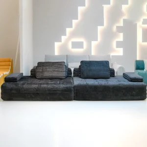 Modern Luxury Foldable Modular Fabric Sectional Sofa Set for Apartment Mall Villa School Workshop Furniture