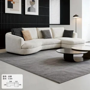 Modern Luxury Light Cream Velvet Upholstered Extendable Sofa Bed Set for Small Apartments Living Rooms Villas