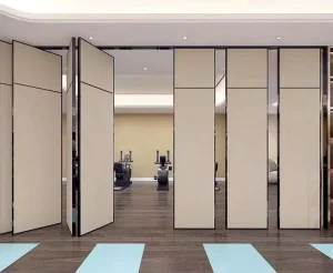 Modern MDF Hotel Office Partition Doors Soundproof Modular Mobile Folding Screens for Multi Functional Spaces