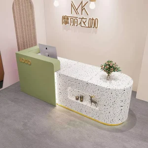 Modern MDF Reception Desk with LED Light and Adjustable Height