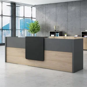 Modern Melamine Reception Desk Checkout Counter for Hotels, Hospitals and Schools