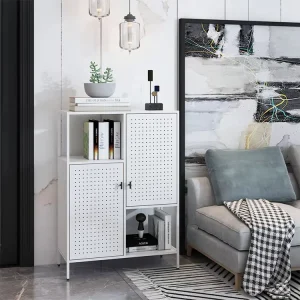 Modern Metal 3-Tier Living Room Storage Rack Shelves Display Bookcase Console Table for Home Office & Bedroom