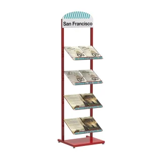 Modern Metal Magazine and Newspaper Display Stand Office Hall & Brochure Rack Elegant Bookstore Stand