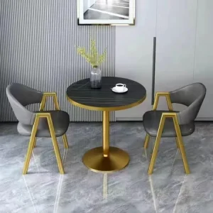 Modern Metal Negotiation Table Set for Small Spaces with Waiting Chairs