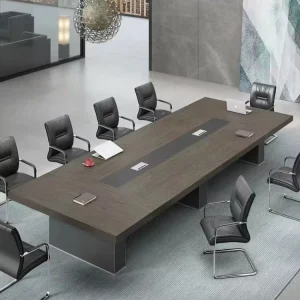 Modern Minimalist Large Wood Conference and Negotiation Table with Chairs for Business Meetings and Schools