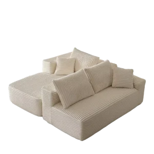 Modern Minimalist Velvet Fabric Sofa Bed Tofu Block Vacuum Compression Lazy Modular Combination Extendable Villa Warehouse
