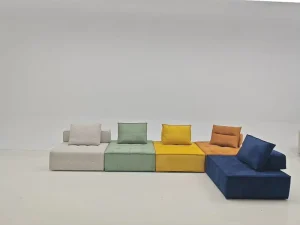 Modern Modular Compression Module Sofa Set Fabric Cover Sectional Design Removable Washable One Seat Living Room Corner Sofa