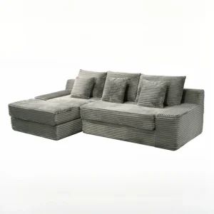 Modern Modular Extendable Sectional Sofa Velvet Fabric Sponge Filled Vacuum Compressed Leisure Couch Living Room