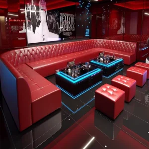 Modern Modular Leisure Sofa VIP Lounge LED Seating Eco friendly Durable Bar Counter Set Suitable for Home Use