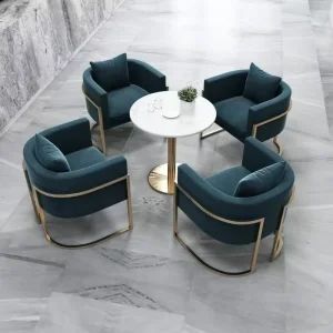 Modern Negotiation Table Chair Set Cafe Table and Chair Cafe Furniture Set Sales Department Reception Sofa round Coffee Table