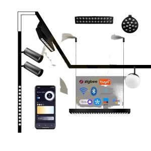 Modern New Fashion Ultra Thin Rail Smart Track Lights Zigbee Magnetic Aluminum LED Lamp Spotlights System