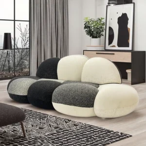 Modern Nordic Cloud Design Genuine Leather Modular Sofa for Hotel or Villa