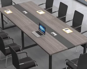 Modern Office Conference Table and Chair Set Long Rectangular Table for Negotiation and Restaurant Use