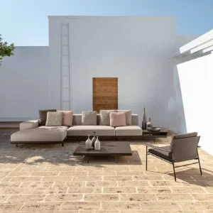 Modern Outdoor Modular Teak Wood Sofa Set for Garden, Hotel, or Resort