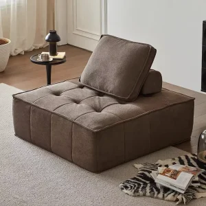 Modern Popular Modular Lazy Sofa Single Compressible Upholstered Fabric Lounge Chair for Home Living Room Bedroom Villa School