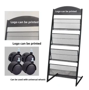 Modern Portable L Shaped Metal Document Rack & Brochure Stand Eco Friendly & Recyclable
