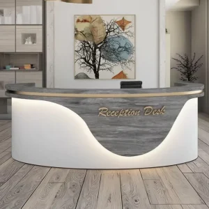 Modern Reception Desk with LED Light for Beauty Salon