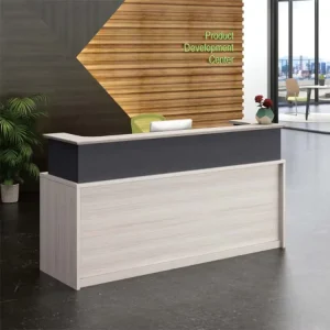 Modern Reception Desk with Storage Cabinet for Corporate Office