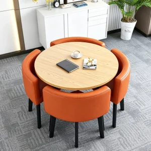 Modern Round Reception Negotiation Coffee Table and Chair Set for Office Lounge