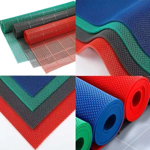 Modern S Type PVC Water Resistant Adhesive Anti Slip Floor Mat with Hollow Mesh Design