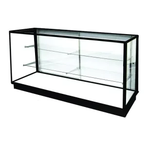 Modern Shop Fixture Glass Display Cabinet 70″ Tempered Glass Metal Frame Sliding Doors Retail showcase for Boutique Merchandise