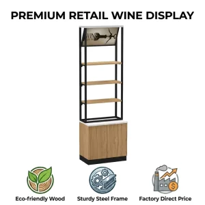 Modern Single Sided Supermarket Rack Space Saving Wall Display for Convenience Stores and Pharmacies