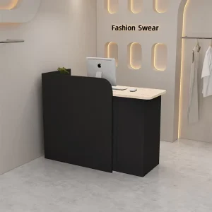 Modern Small Corner Wood Reception Desk for Clothing Stores Beauty Salons and Children’s Clothing Stores