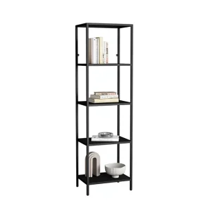 Modern Small Home Living Room 5 Layer Steel Bookcase with Display Storage Space Saving & Easy Installation