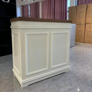 Modern Small Reception Desk I Shape Reception Front Desk Reception Counter Cashier at the Front Desk for Mall