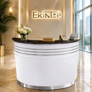Modern Small Standing Reception Desk Counter for Offices and Hotels