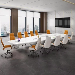 Modern Solid Wood Conference Table and Chair Set for Office Negotiation