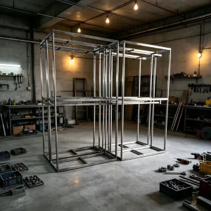 Modern Stainless Steel Food Display Rack and Storage Shelf