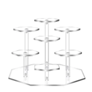 Modern Transparent Acrylic Desktop Organizer Display Rack for Figurines, Cupcakes, and Other Items