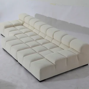 Modern Tufted Modular Sectional Sofa Deep Seat Low Profile Design Customizable Modules