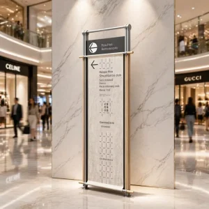 Modern Wayfinding System Metal Sign Holder Stand for Directional Display Mall Hotel Office Hospital Park