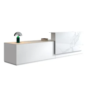 Modern White Customizable Beauty Salon Reception Desk