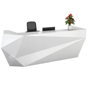 Modern White Durable Office Reception Counter Table with 10 Year Warranty for Hotels & Malls