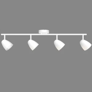 Modern White GU10 LED Bulb Light Source Fixed Track Spotlight Surface Mounted on Metal for Home Office Shop & Living Room
