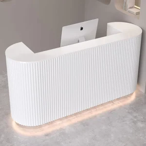 Modern White MDF Reception Desk Counter for Hotel or Hospital