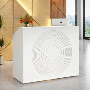 Modern White Panel Reception Desk for Mall Service and Commercial Use