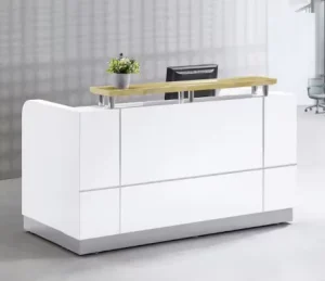 Modern White Small Reception Desk