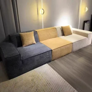 Modern Wonderful Fabric Modular Sectional Sofa Set with High Density Compression Sponge Sitting Cushions for Living Room