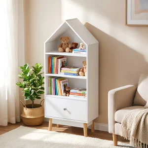 Modern Wood Kids Storage Cabinet and Bookcase for Bedroom or Study Room