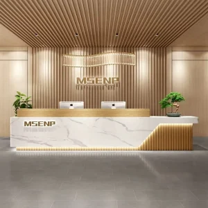 Modern Wood Office Reception Counter for Hotel