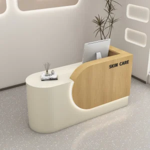Modern Wood Reception Counter for Hotel, Office, Mall, Gym, or School