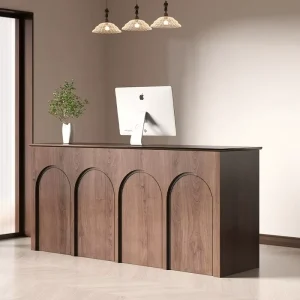 Modern Wood Reception Counter for Office, Hotel, Bar, Gym, or Shop