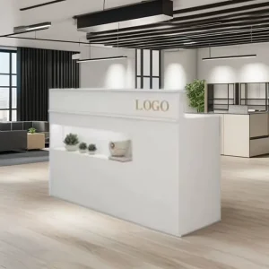 Modern Wood Reception Counter for Small Store, Home Bar, Clothing Store, Beauty Salon, Hair Salon, Internet, Hotel, or Hospital